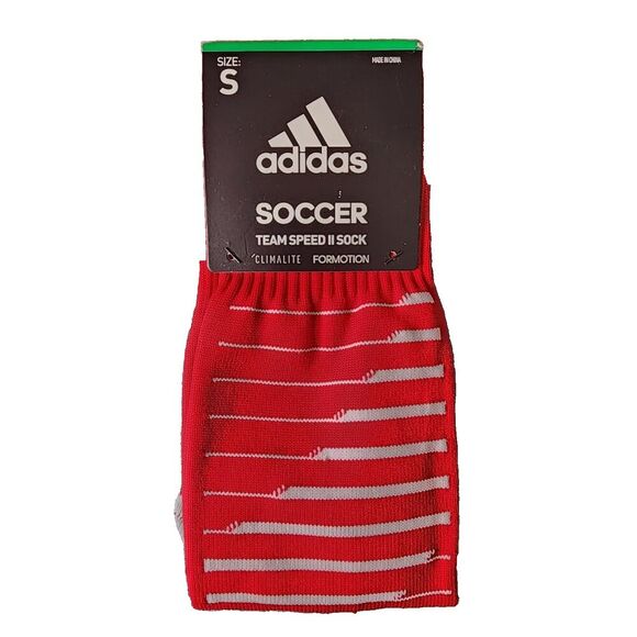 Adidas Soccer Team Speed 2 OTC Sock Climalite Small Youth 13C-4Y Red | CK1863 - Picture 1 of 5
